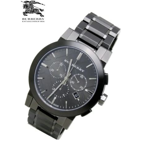 burberry chronograph men's dark nickel stainless steel watch bu9354